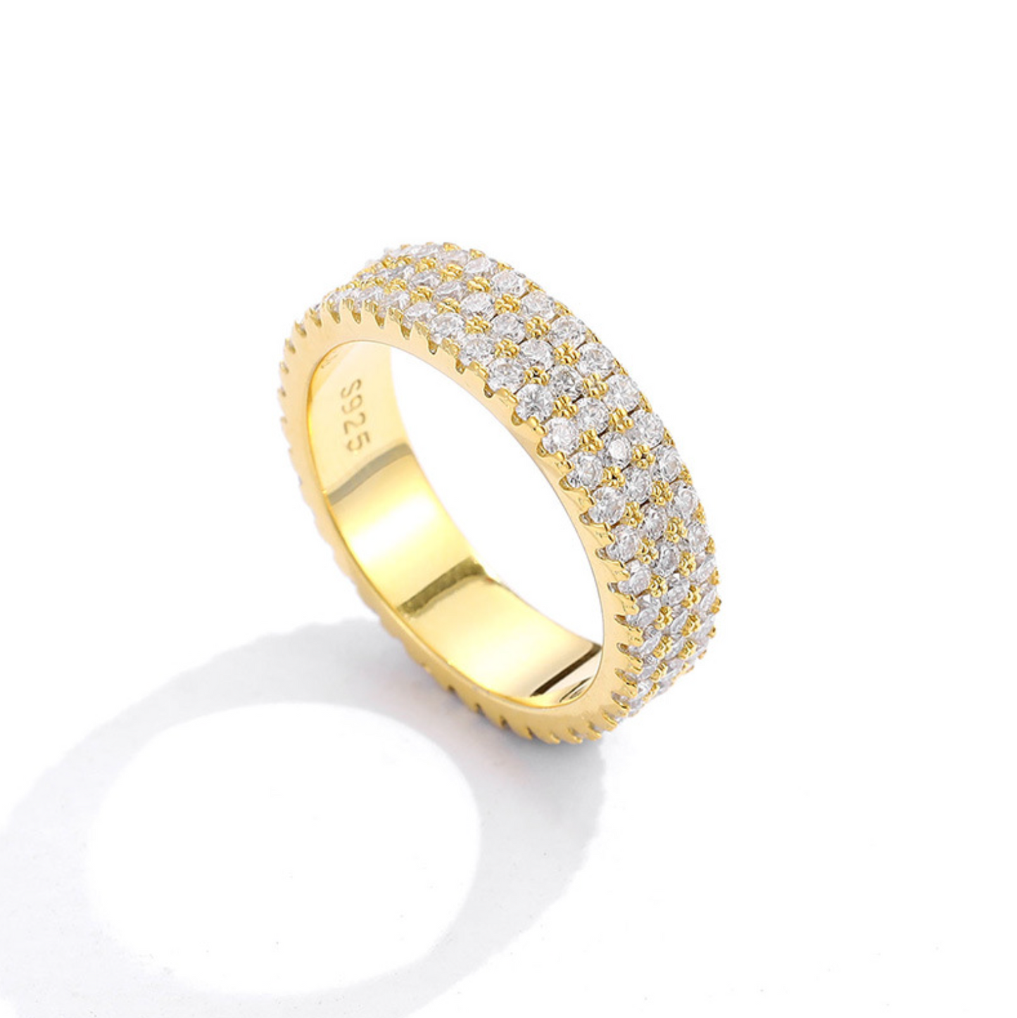 VVS1 Moissanite 1.5mm Three Rows Drill Ring