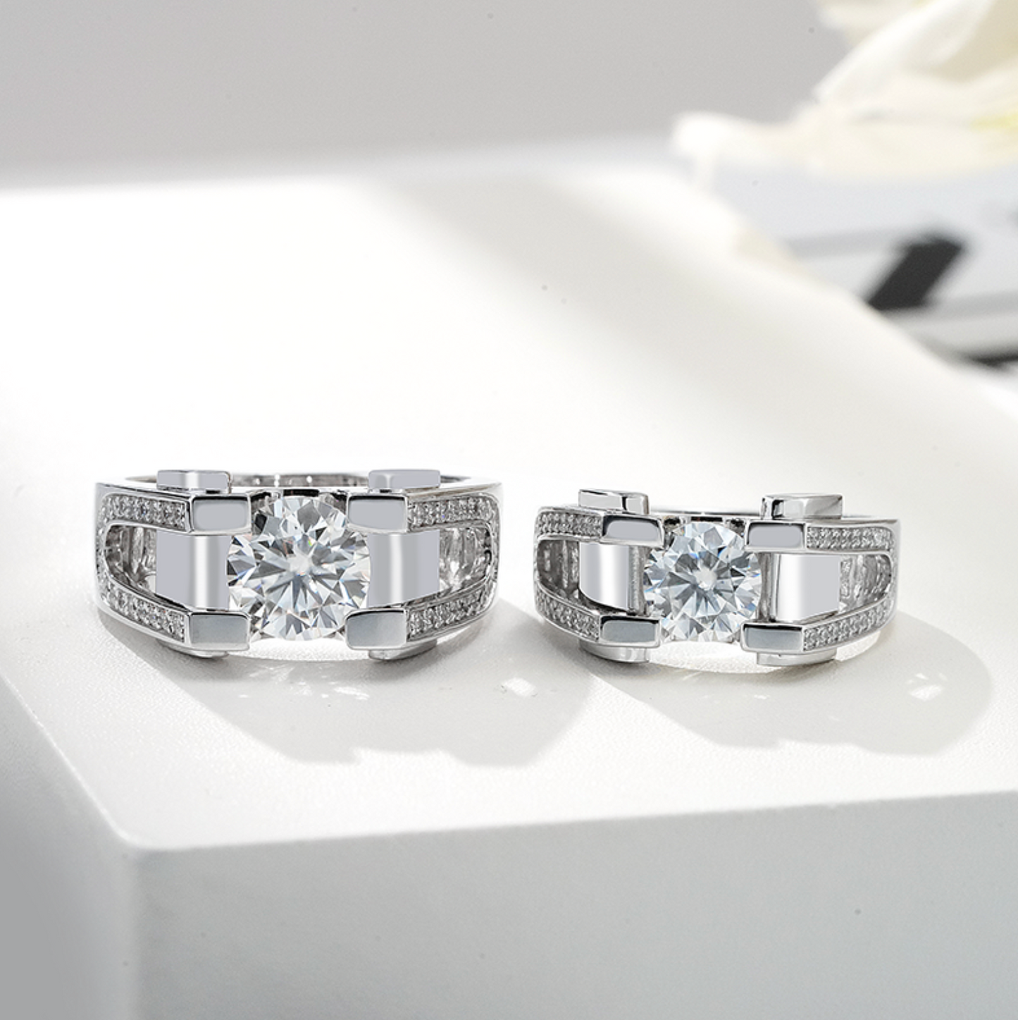 VVS1 Moissanite U-Shape Rapper Ring