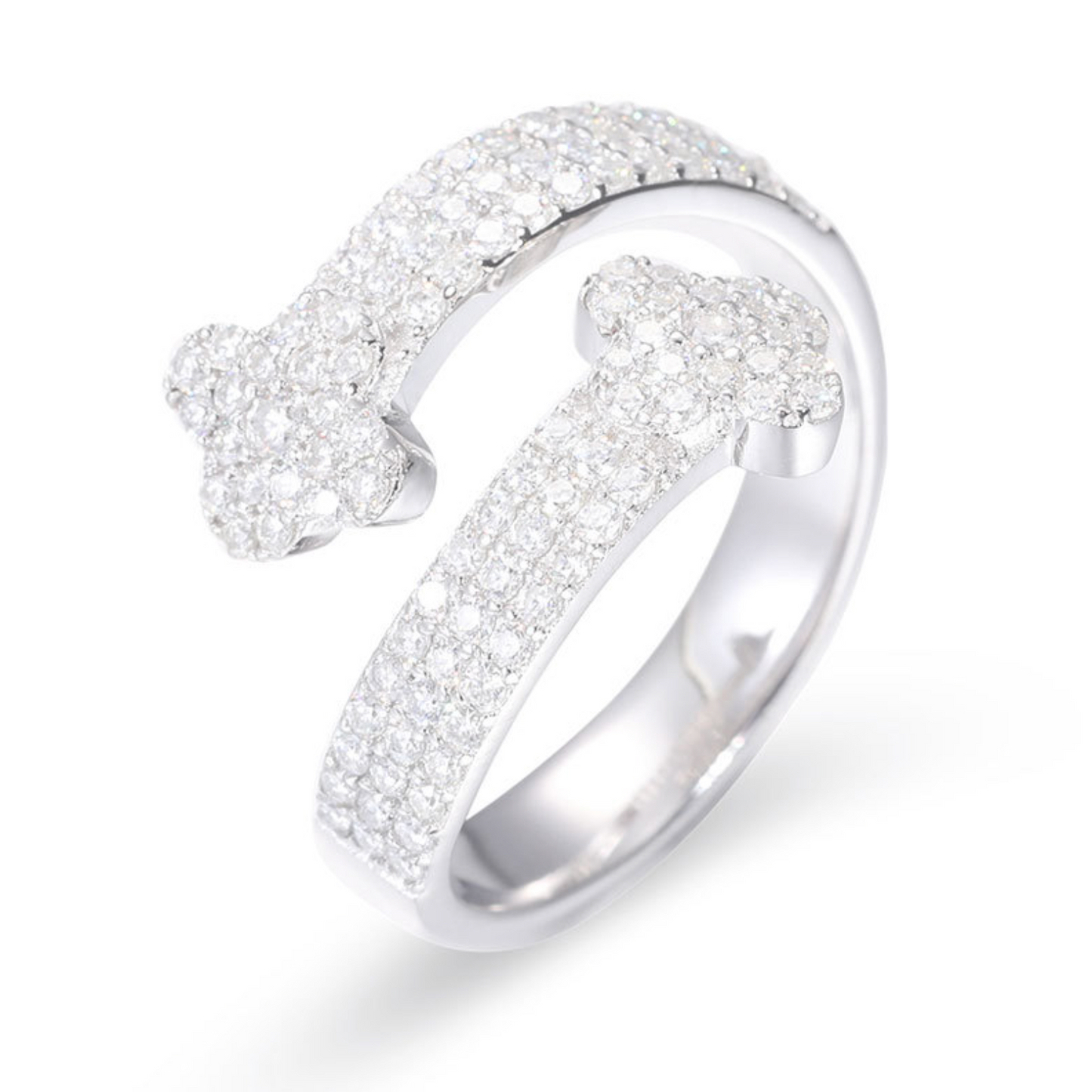 VVS1 Moissanite Super Flash Alloy Resizable Ring