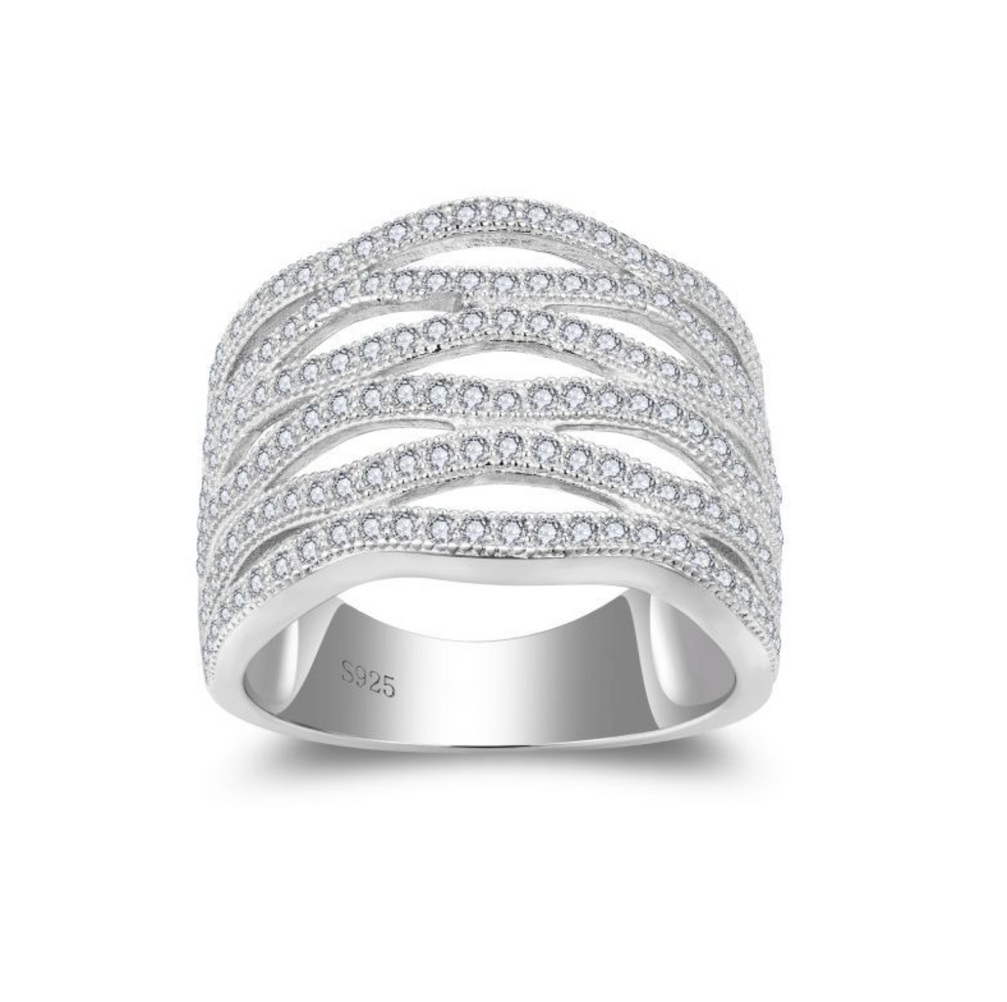 VVS1 Moissanite 15.2mm Eternity Wedding Ring