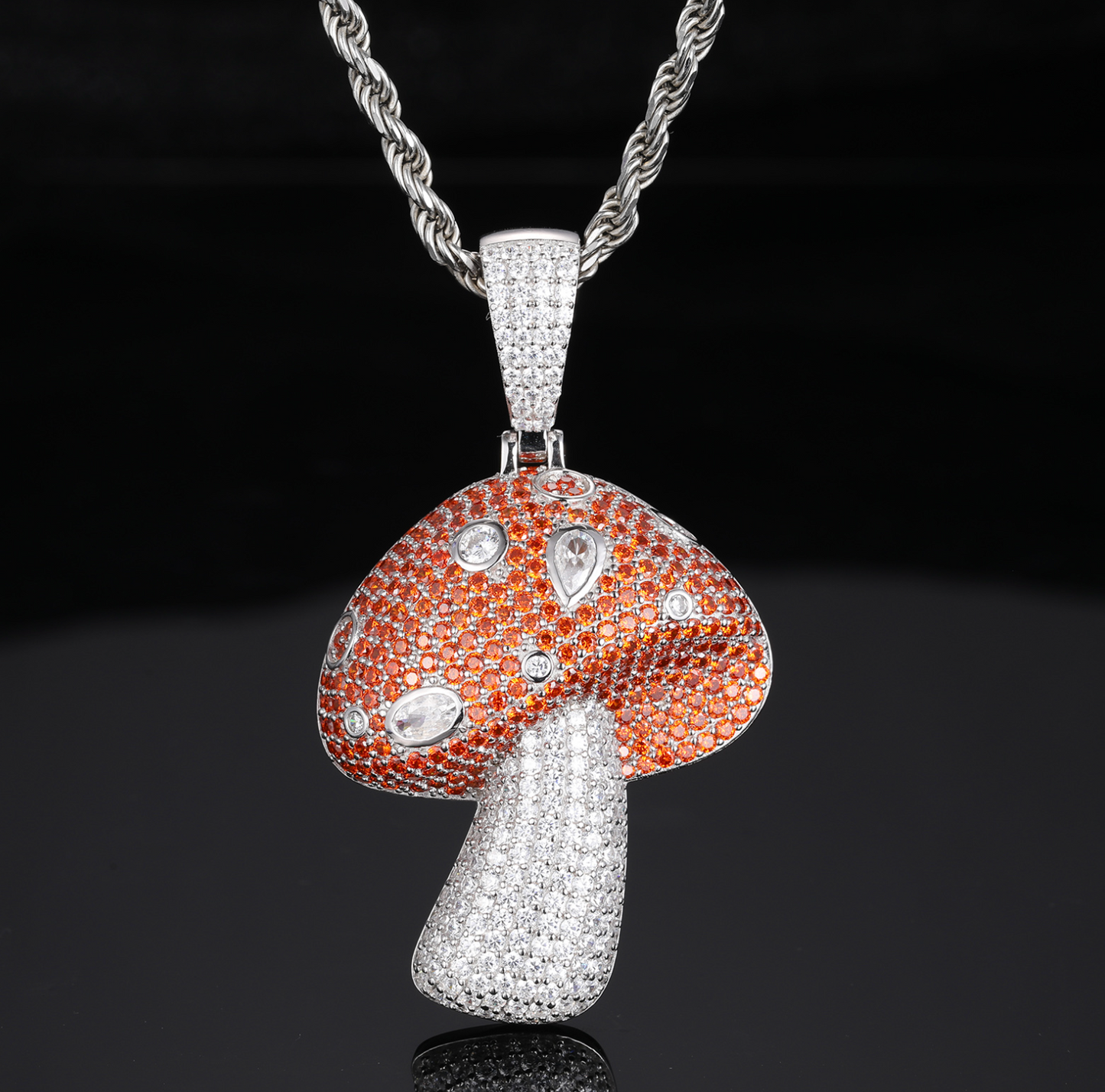 VVS1 Moissanite 56x33mm Mushroom Pendant
