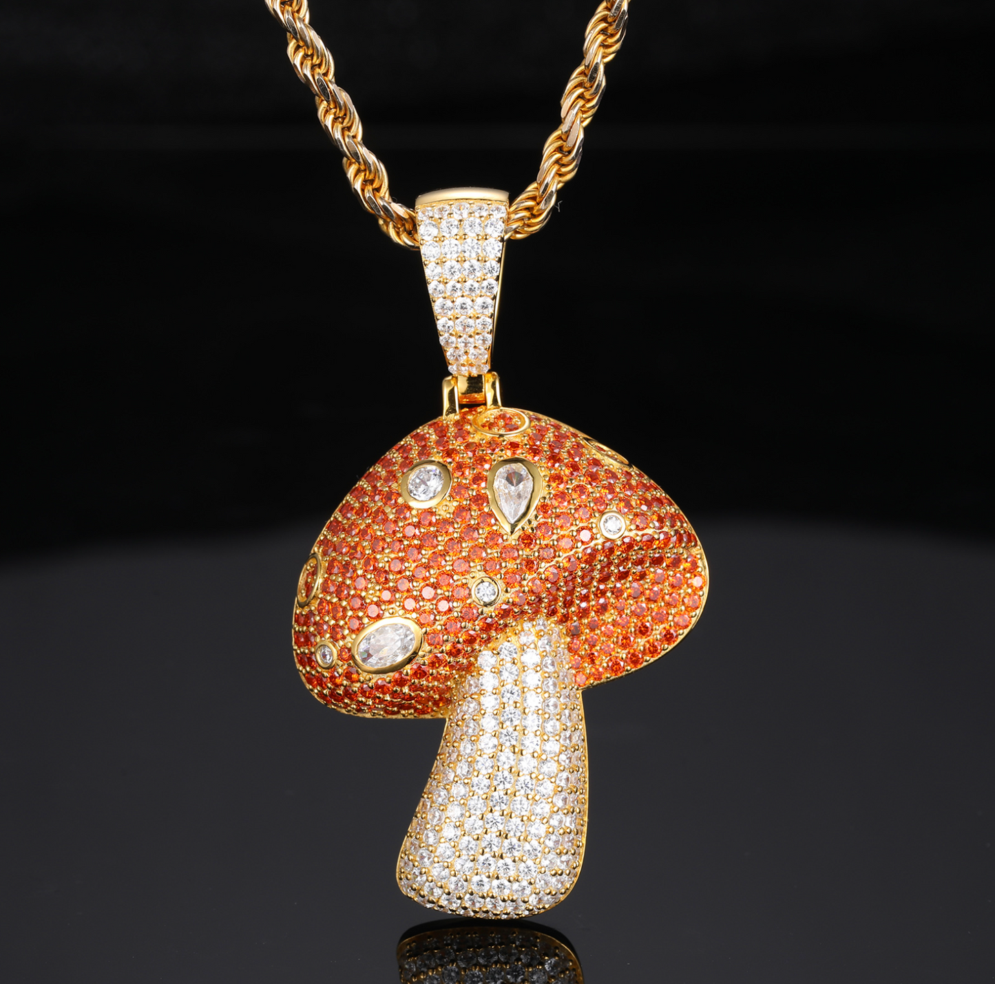 VVS1 Moissanite 56x33mm Mushroom Pendant
