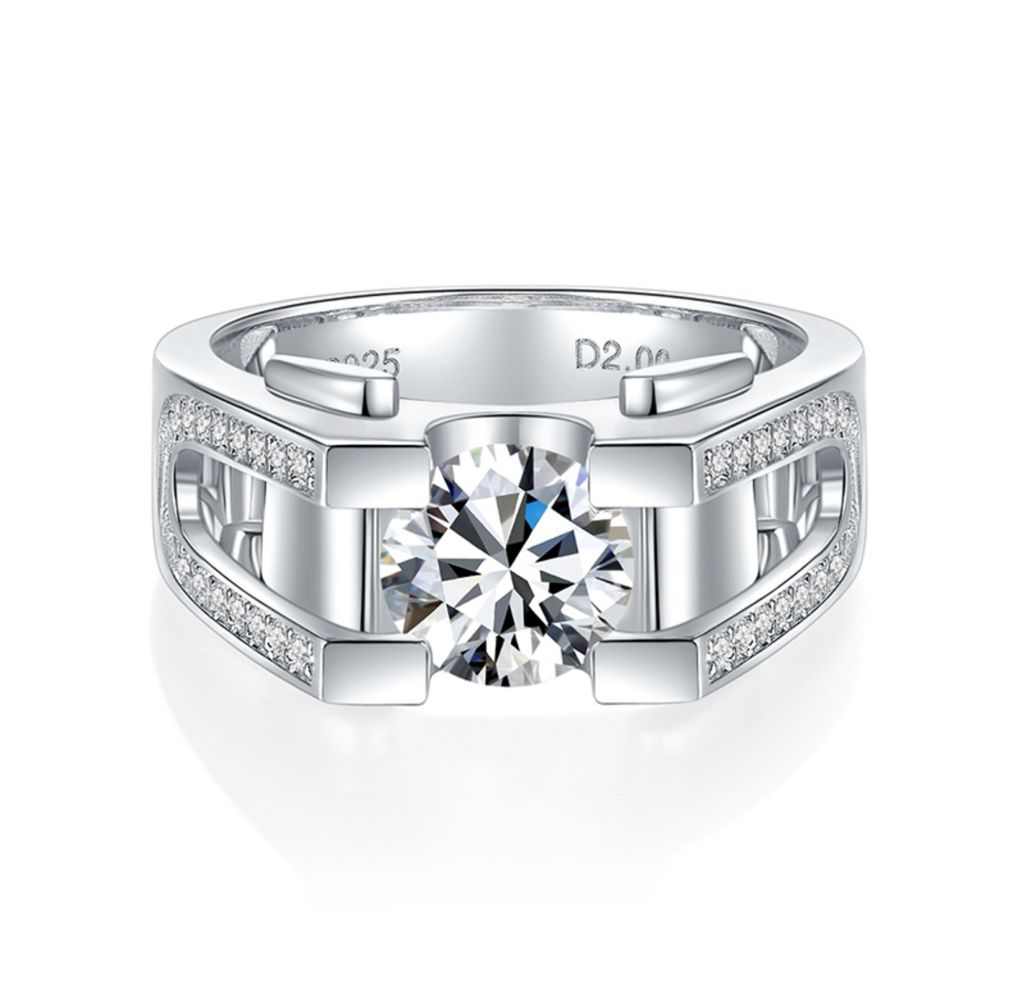 VVS1 Moissanite U-Shape Rapper Ring