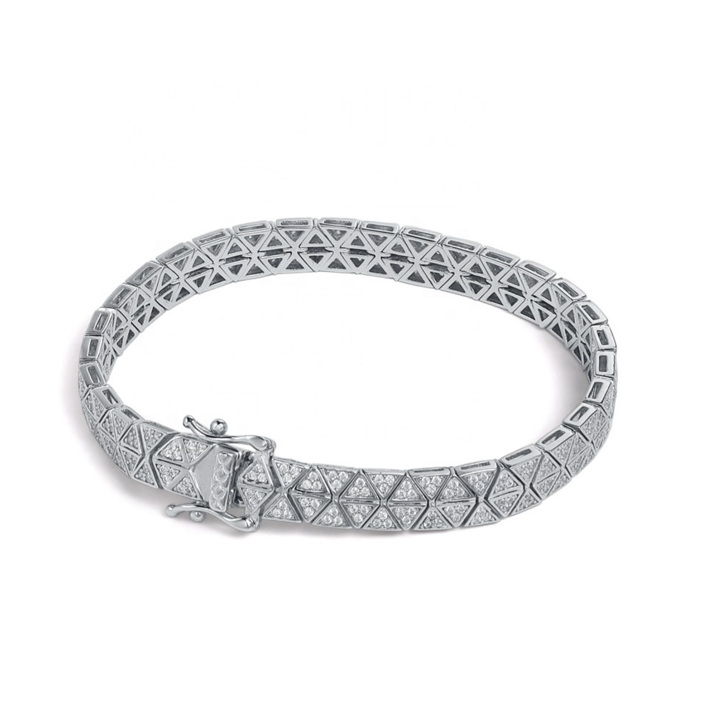VVS1 Moissanite Triangular Geometric Bracelet