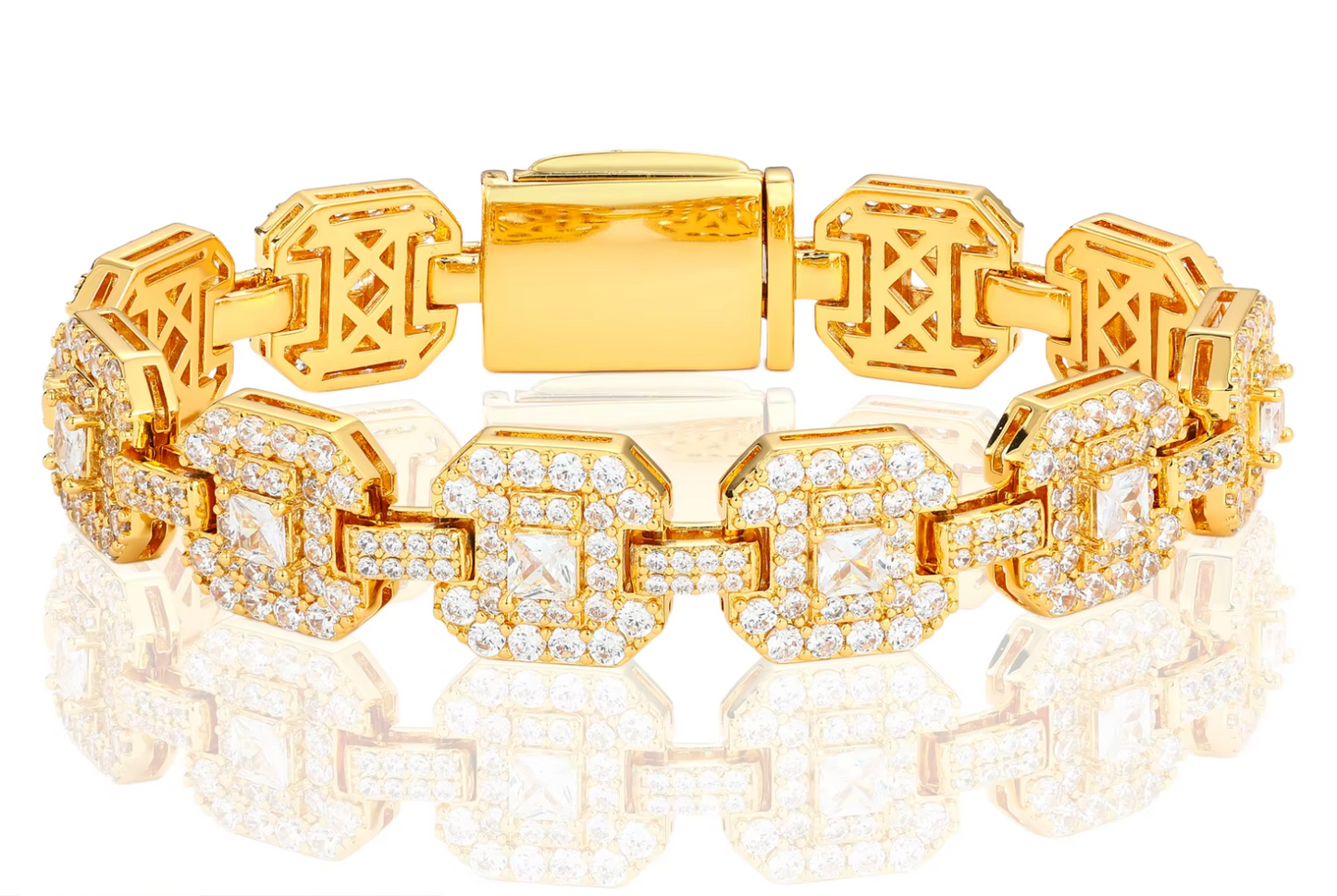 VVS1 Moissanite 12mm Square Shaped Bracelet