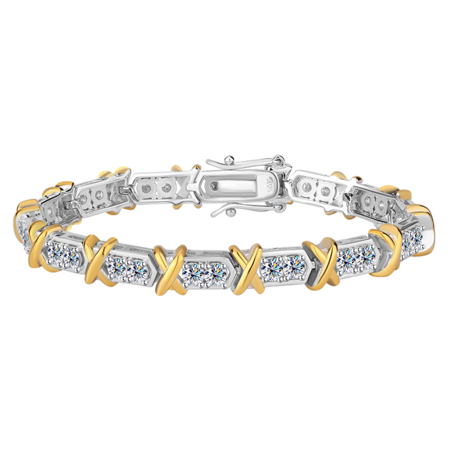 VVS1 Moissanite Geometric Shape Intersection Pattern 3mm Round Bracelet