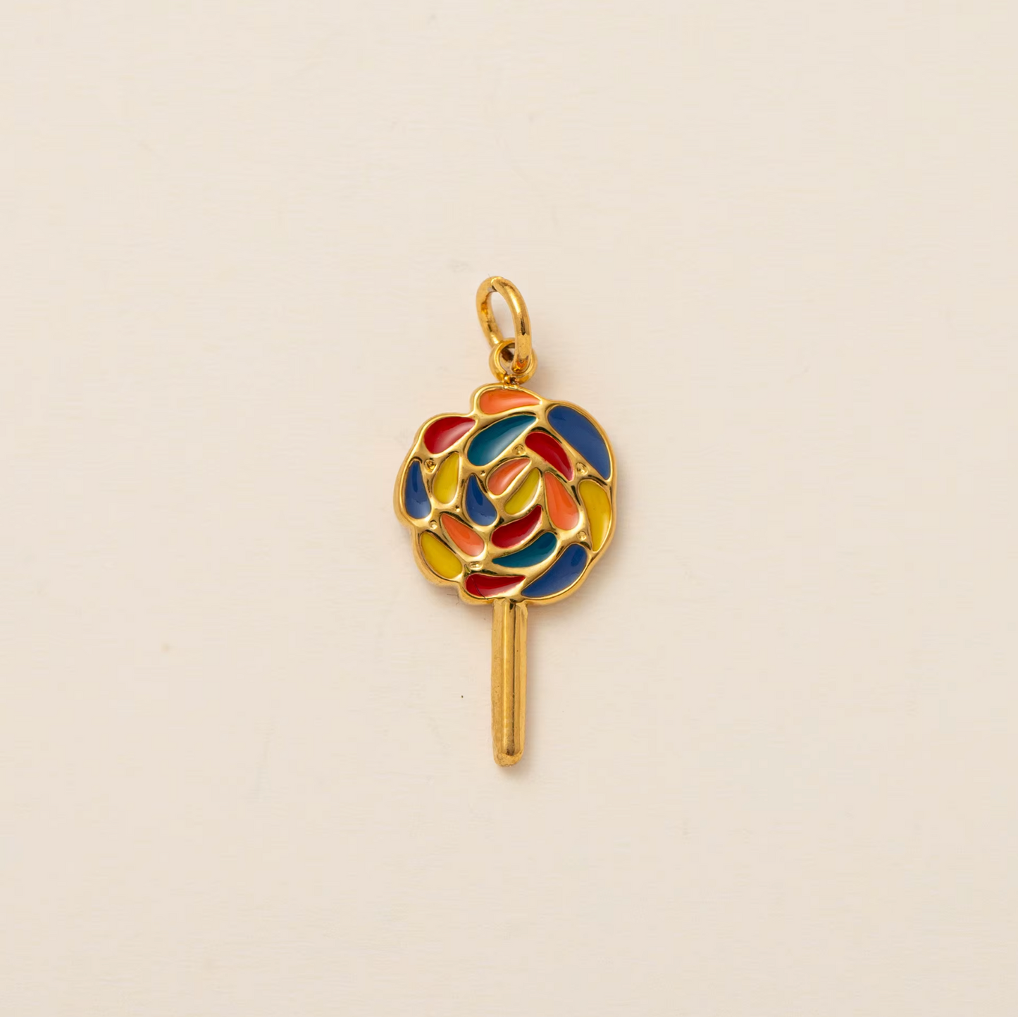 Rainbow Lollipop Pendant - Gold Plated