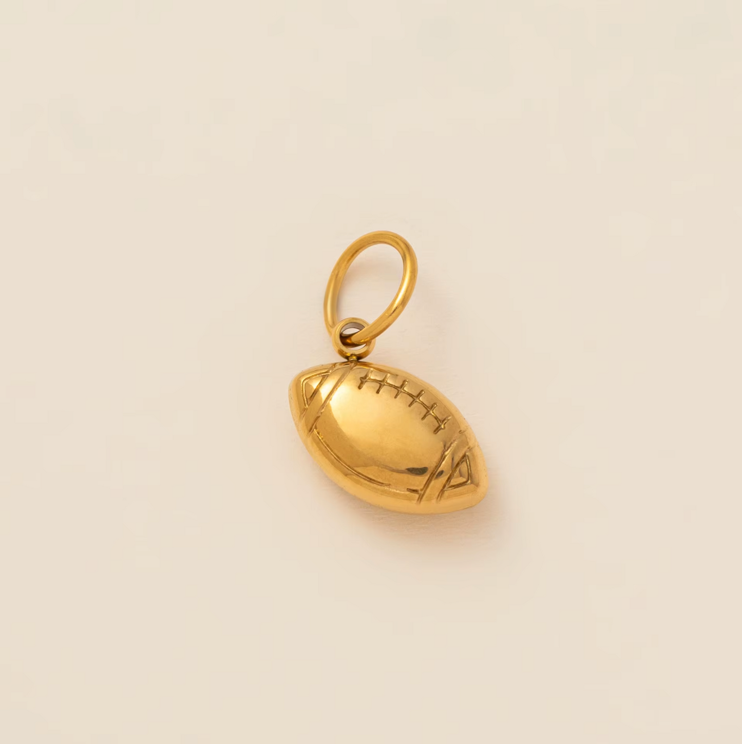 Rugby Ball Pendant - Gold Plated