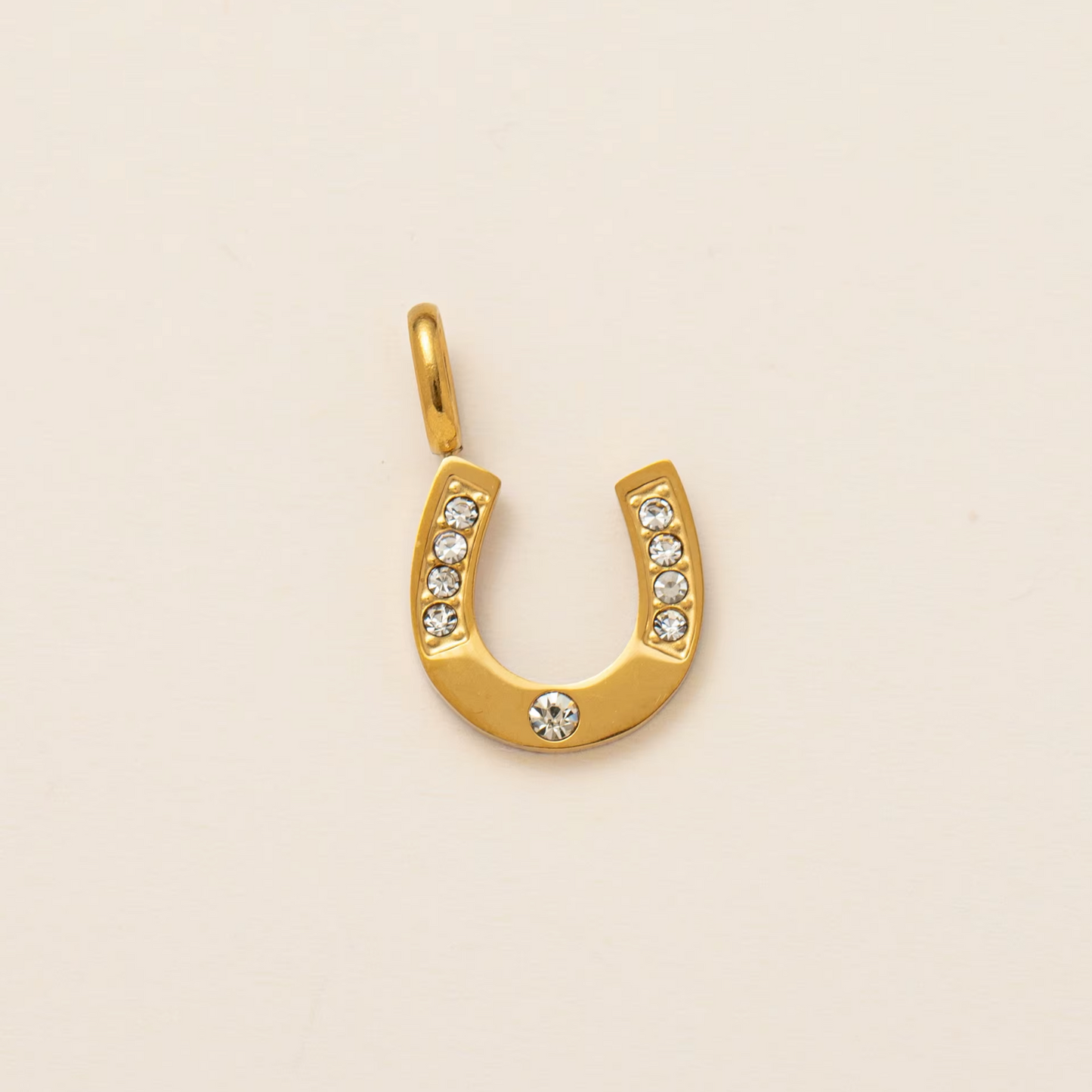5A+ CZ Horseshoe Pendant - Gold Plated
