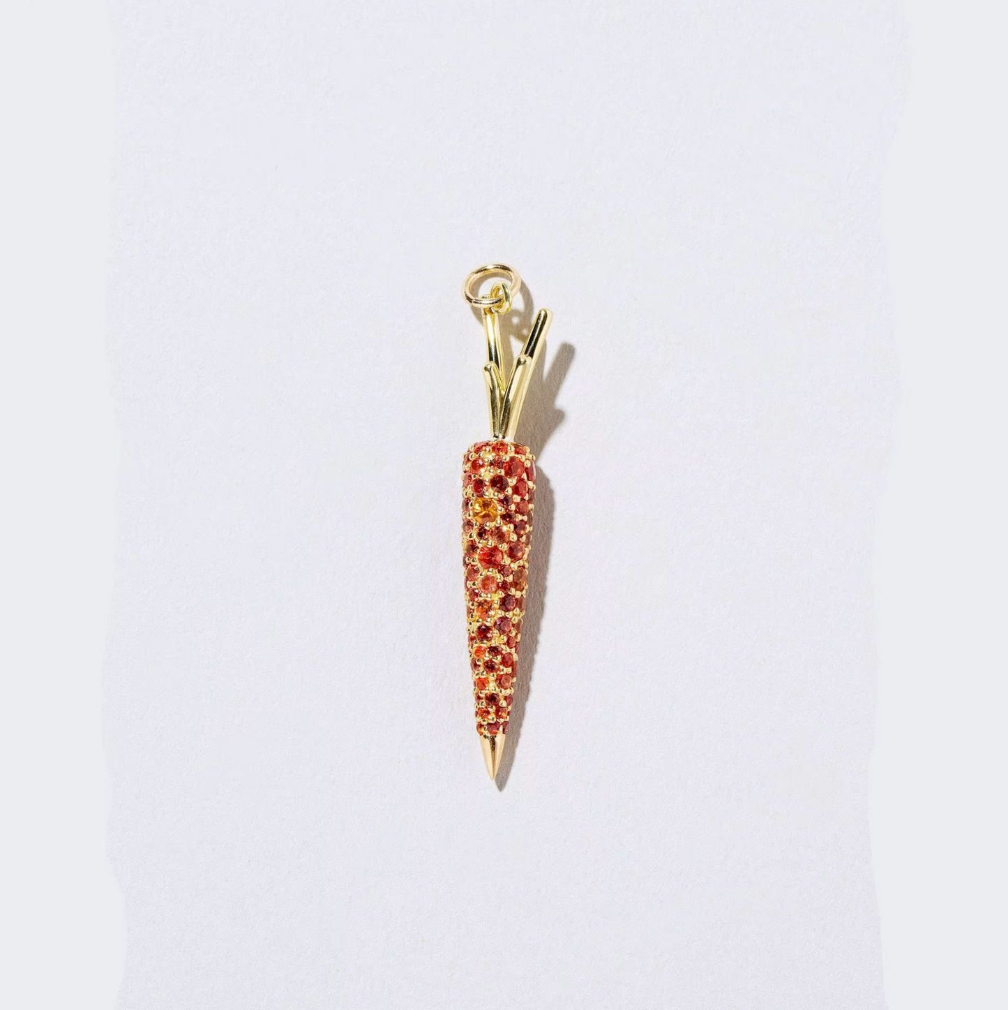 5A+ CZ Carrot Pendant - Gold Plated