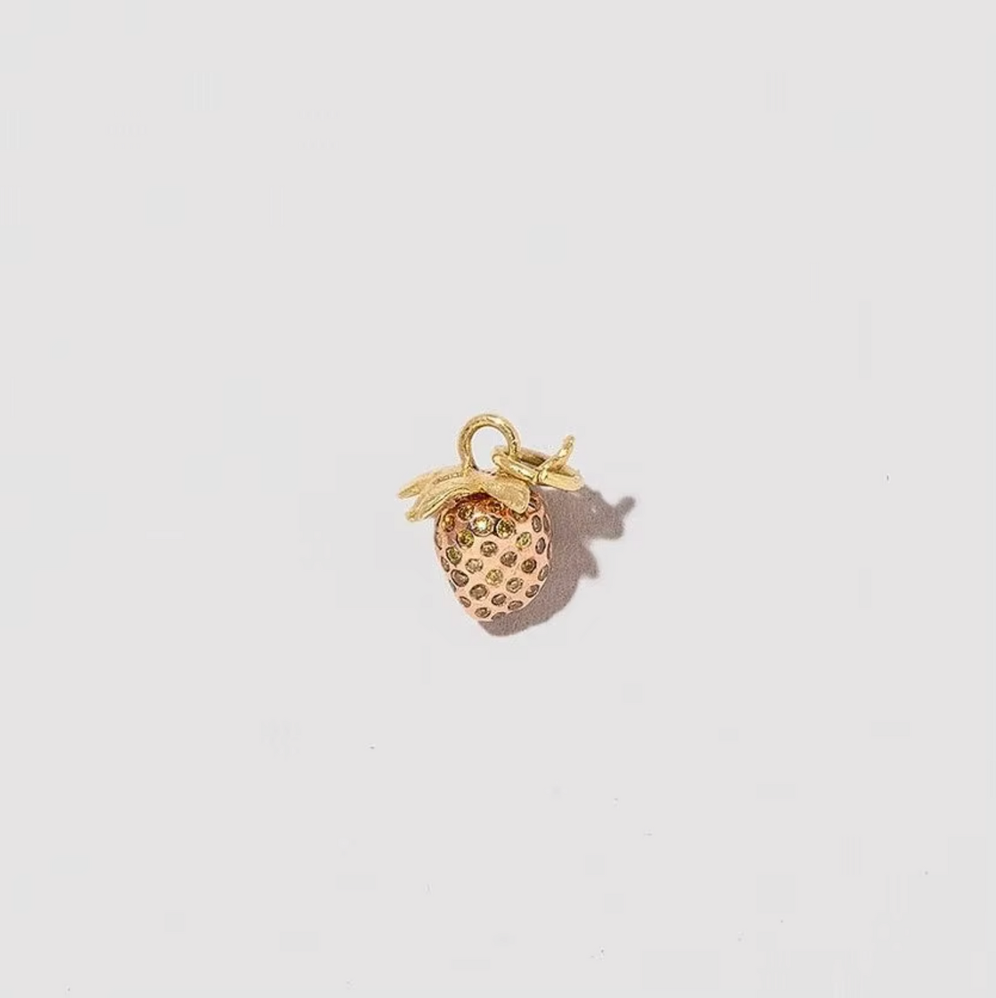 5A+ CZ Strawberry Pendant - Gold Plated