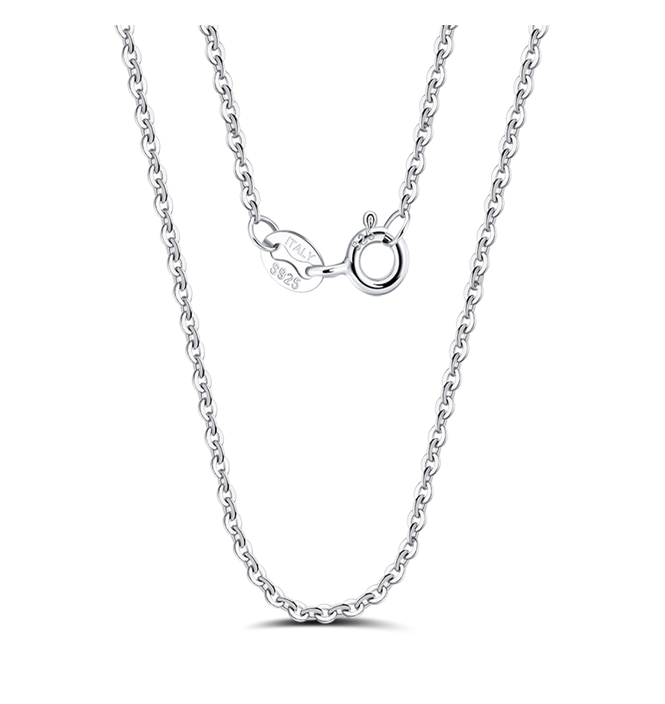 1mm Cable Chain - Rhodium Plated