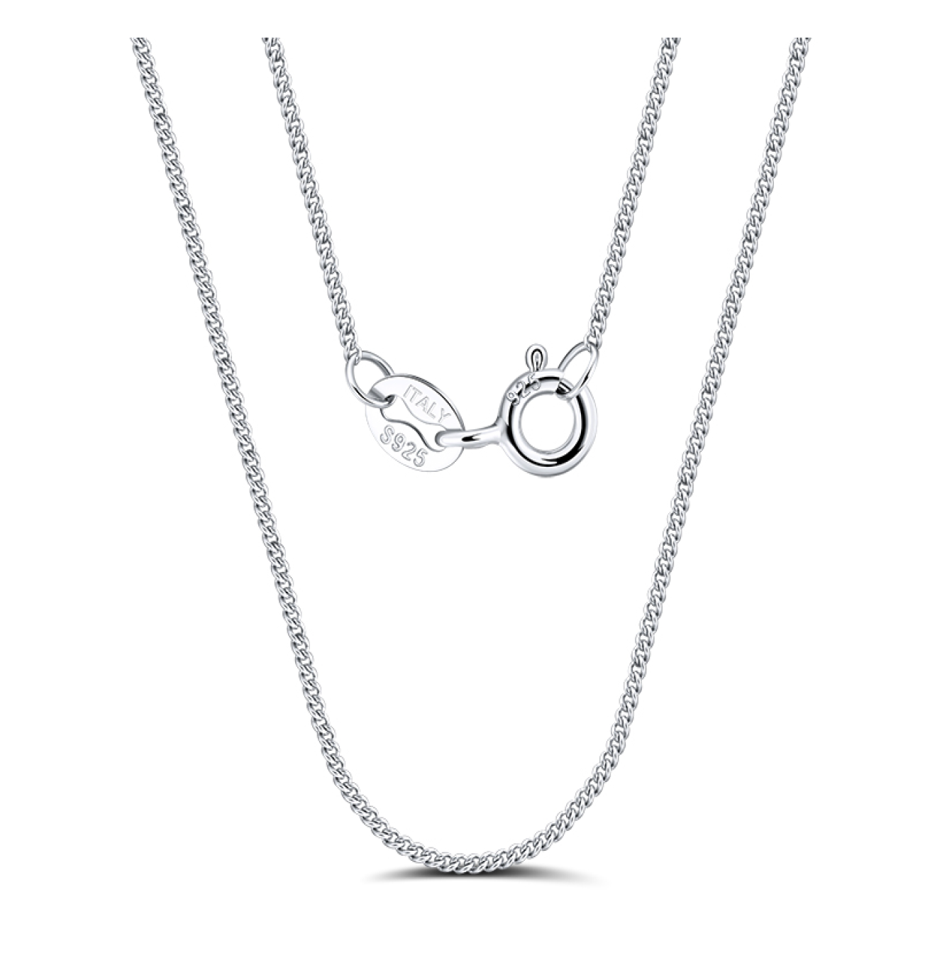 1mm Side Chain - Rhodium Plated
