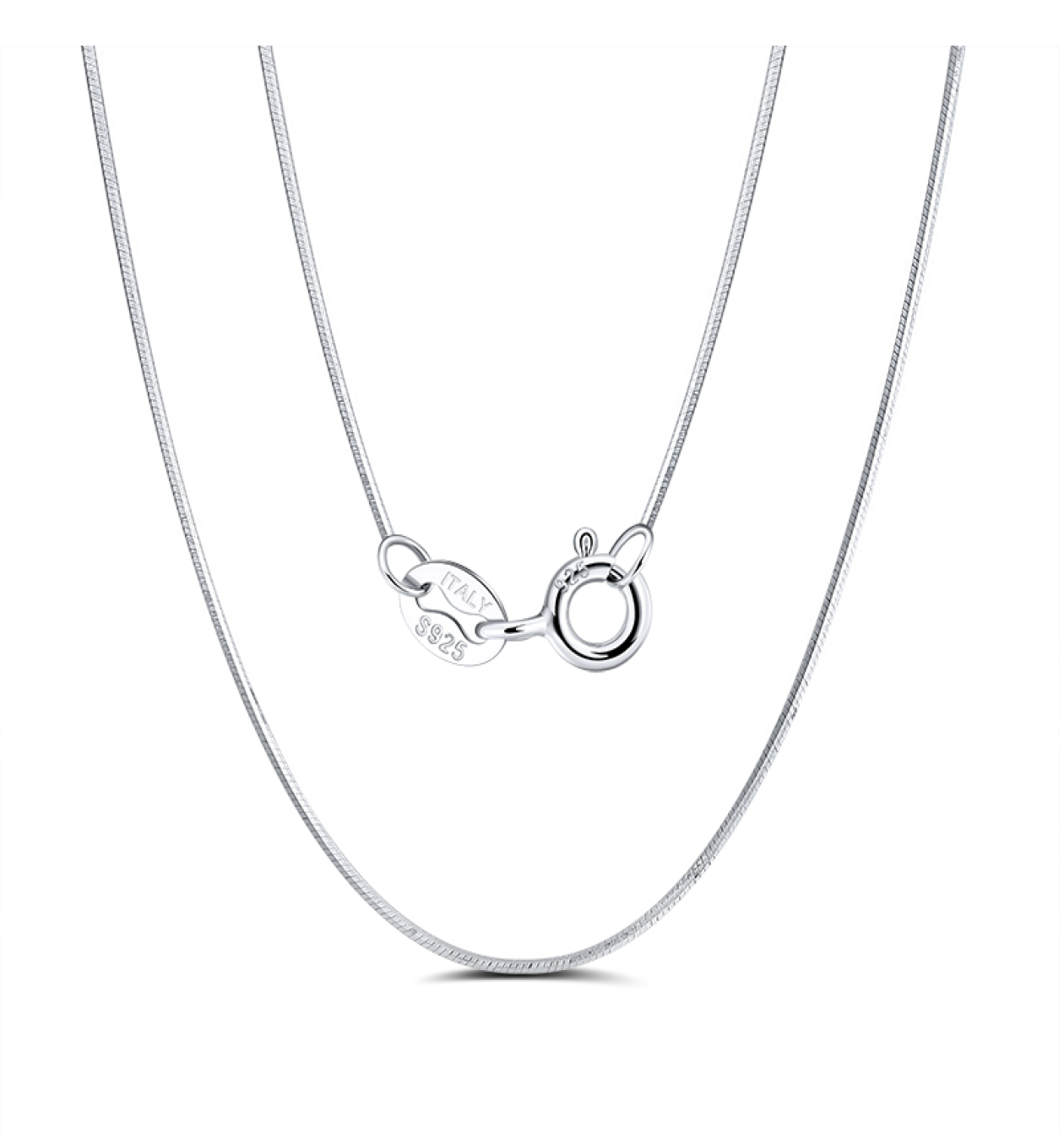 0.8mm Sided Snake Chain - Rhodium Plated