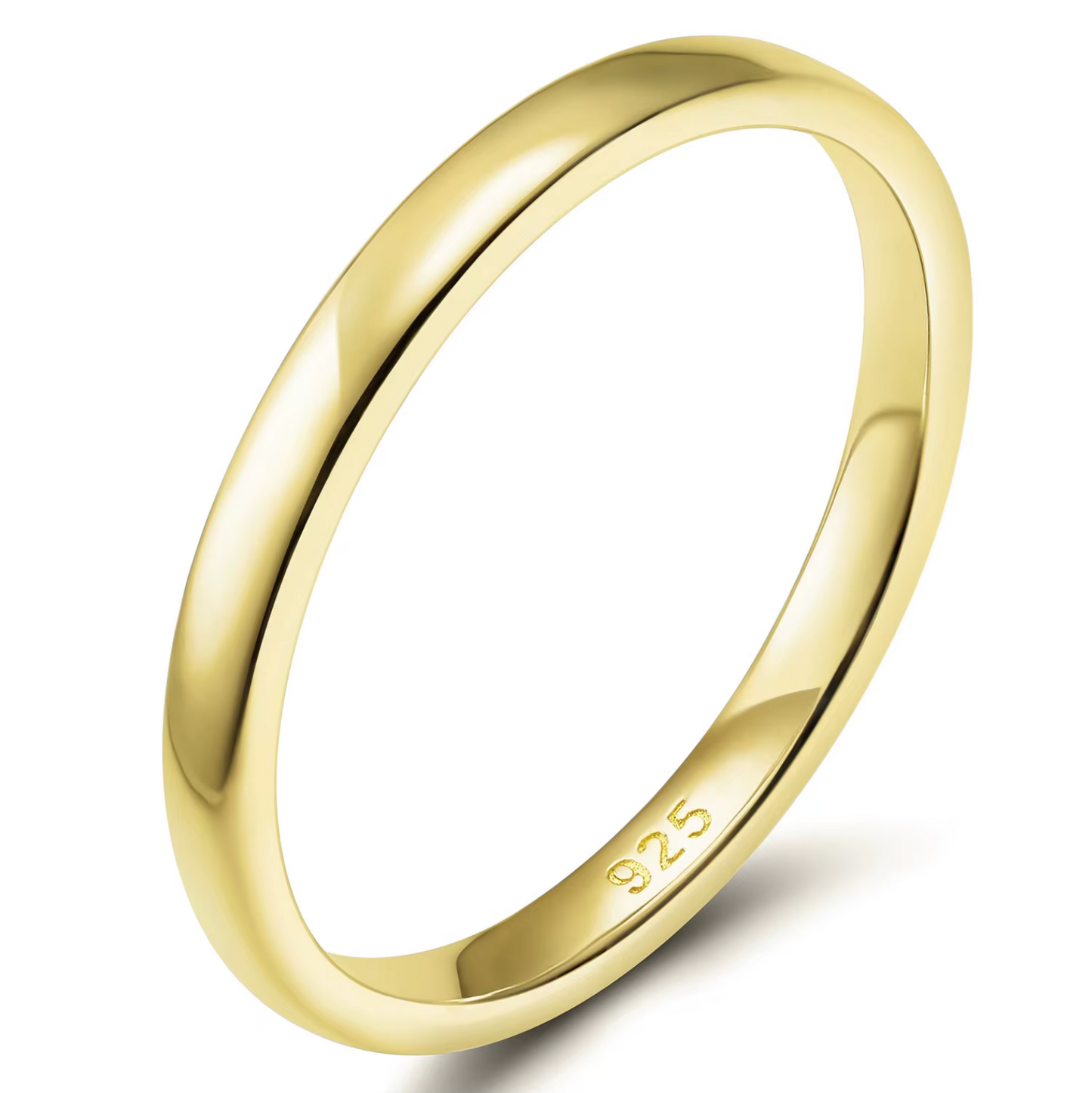 2mm Simple Plain Band Ring - Silver