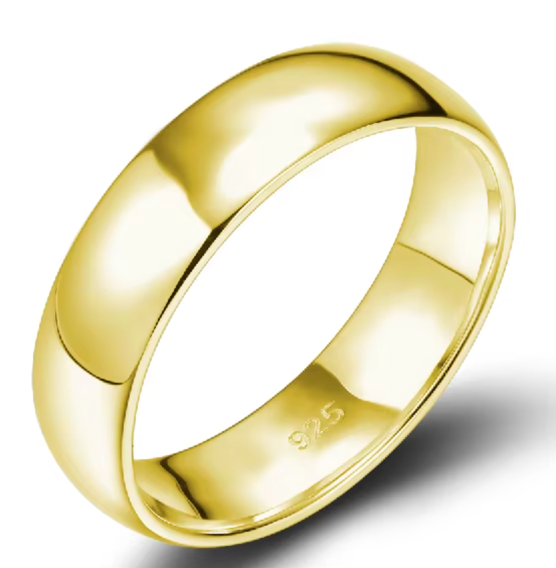 6mm Simple Plain Band Ring - Silver