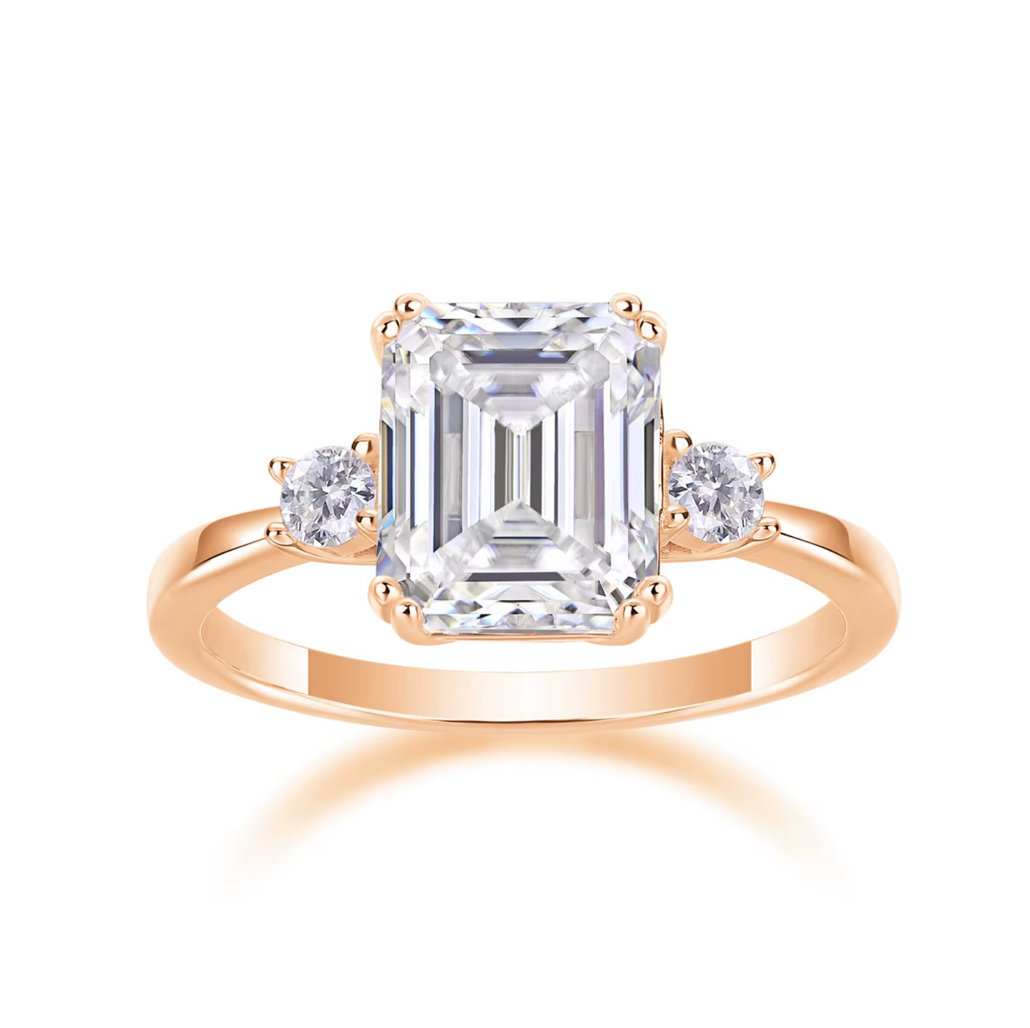 VVS1 Moissanite 3 Ct Emerald Cut Engagement Ring