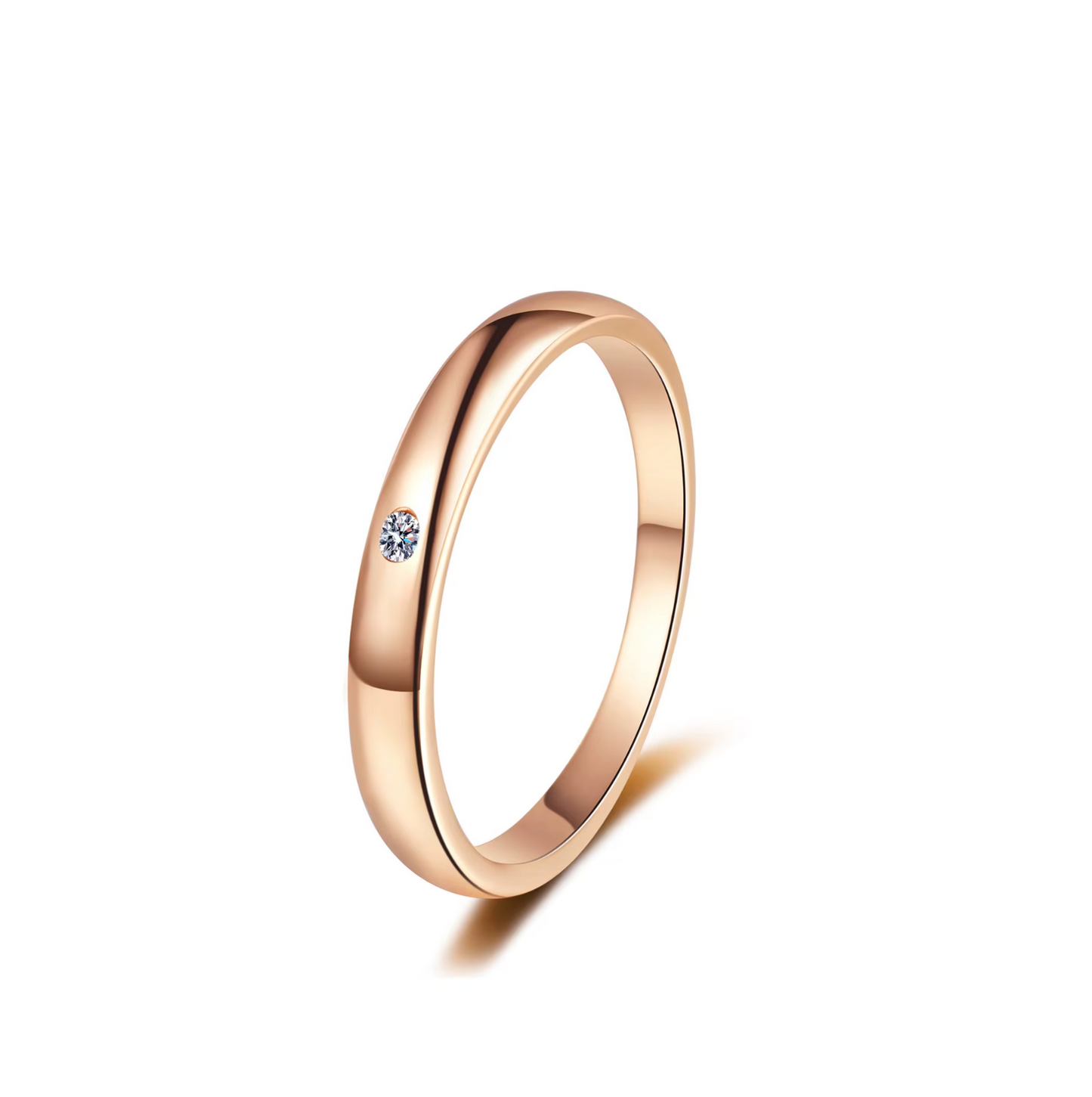 VVS1 Moissanite 2.7mm Round Shape Wedding Band Plain Ring