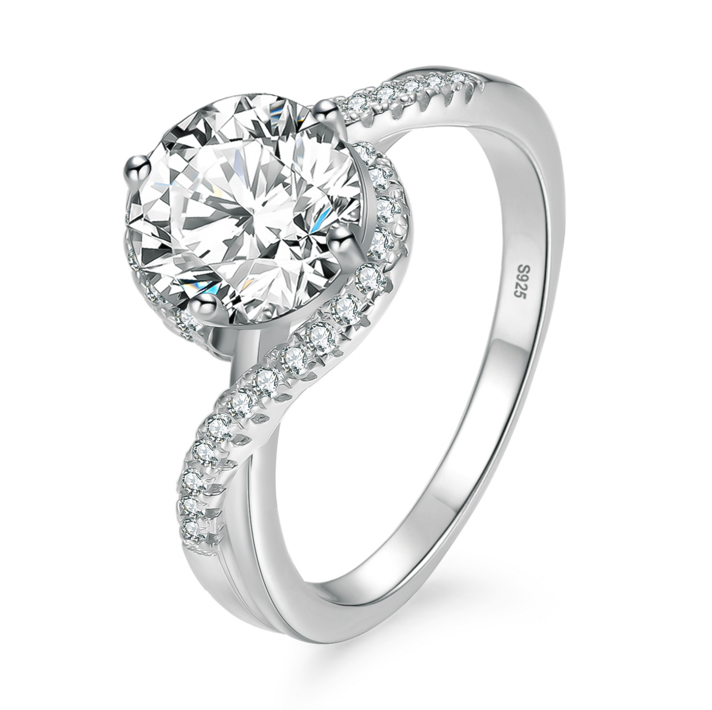 VVS1 Moissanite 2 Ct Bridal Promise Wedding Ring