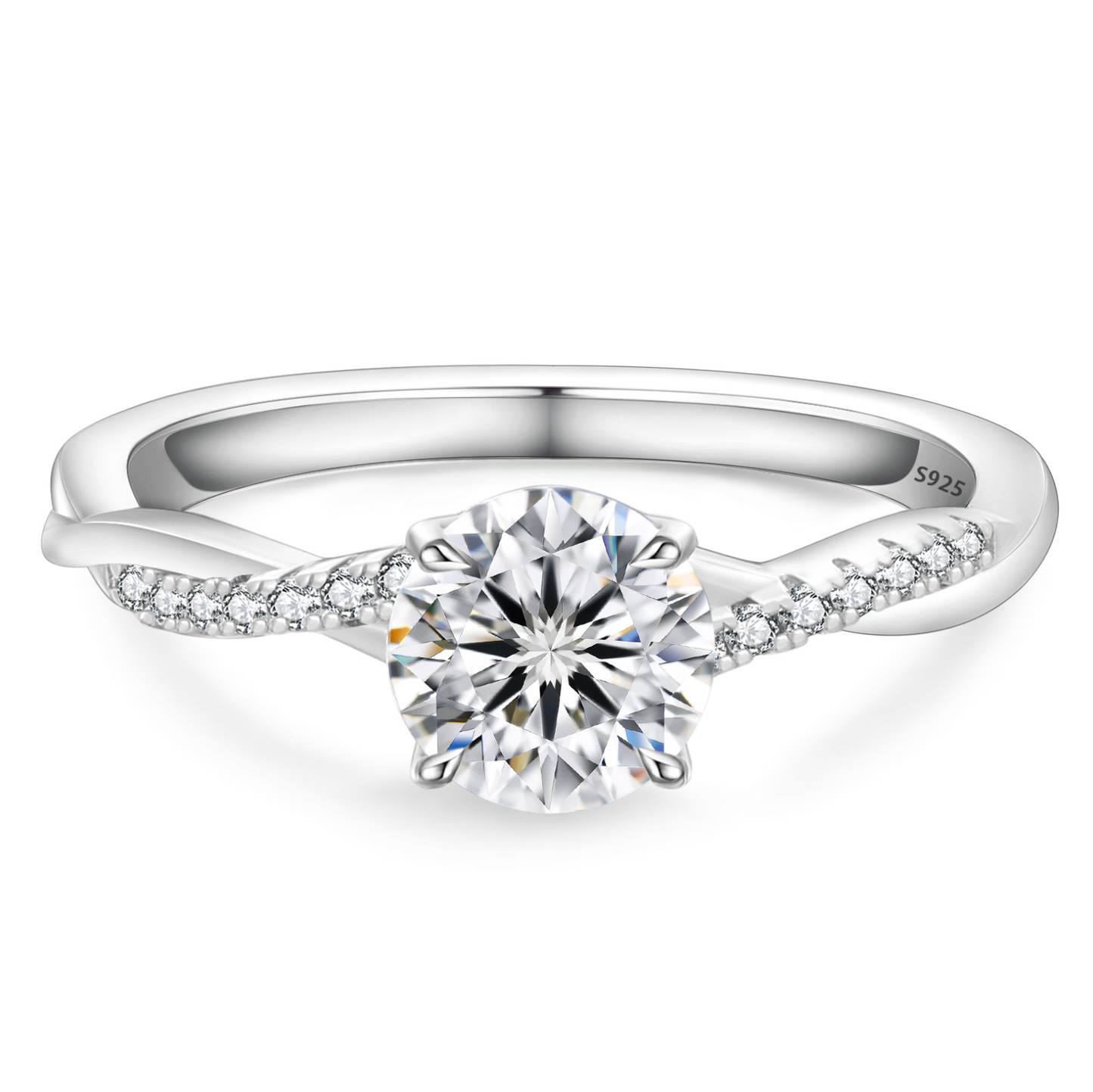VVS1 Moissanite 1 Ct Twised Wedding Ring