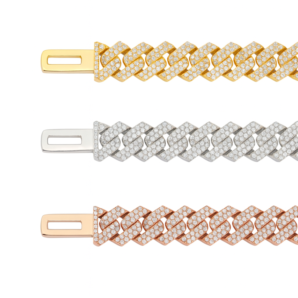 VVS1 Moissanite 10mm Two Rows Cuban Link Chain & Bracelet