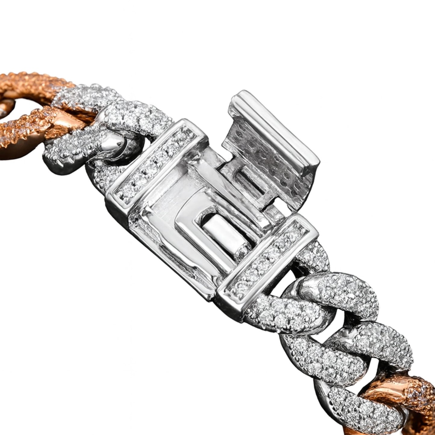 VVS1 Moissanite 10mm Two Tone Cuban Link Bracelet