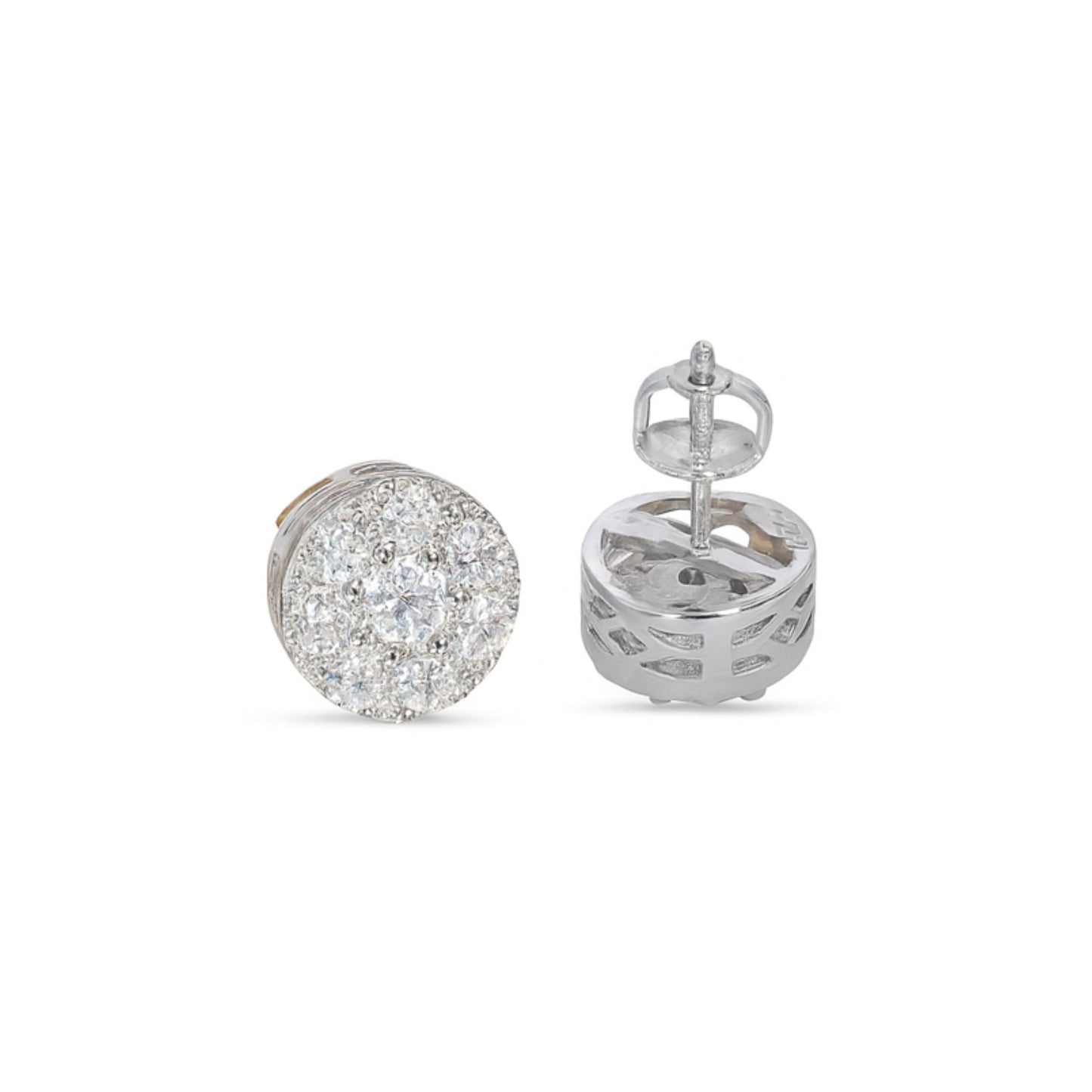 VVS1 Moissanite 11mm Rounded Stud Earrings