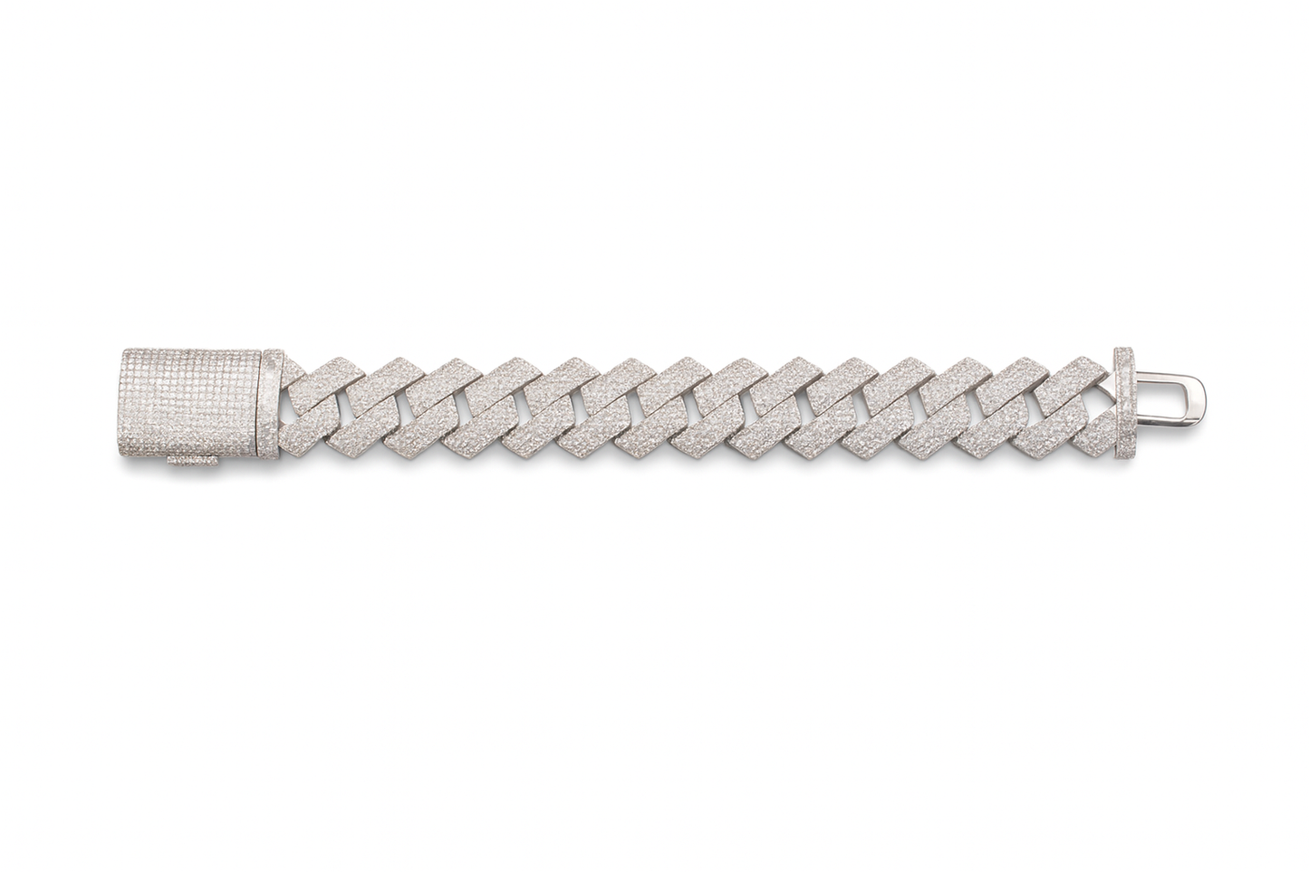 VVS1 Moissanite 20mm Three Rows Cuban Link Bracelet