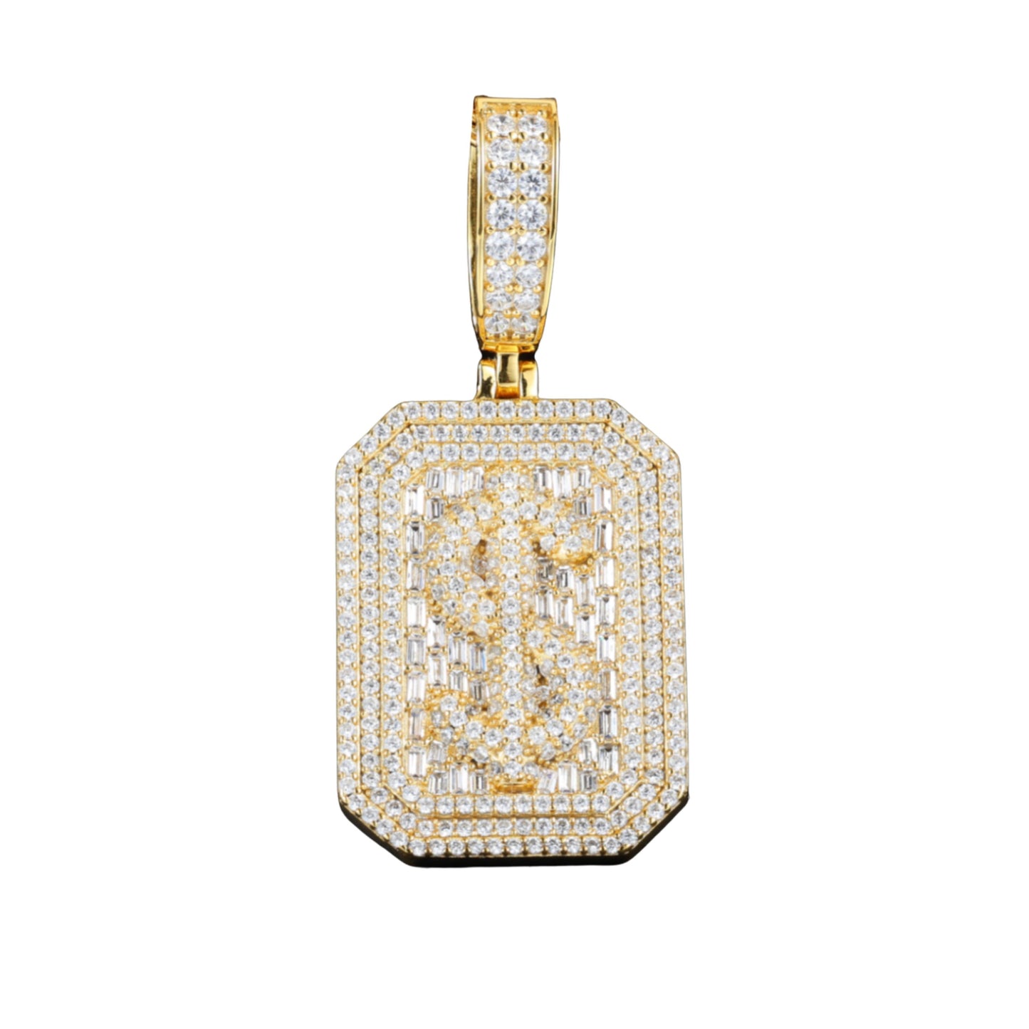 VVS1 Moissanite 46x20mm Dollar Sign Pendant