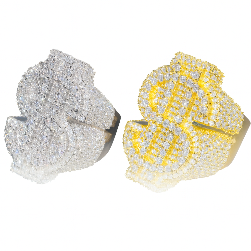 VVS1 Moissanite Dollar Sign Ring