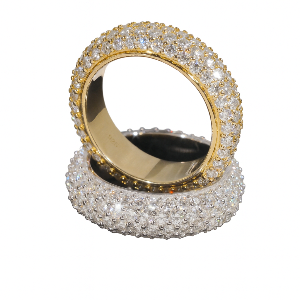 VVS1 Moissanite Four Rows Fully Iced-Out Ring