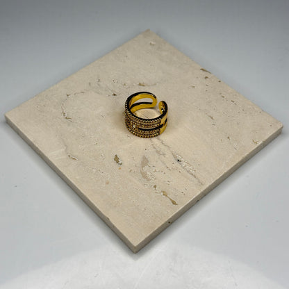 5A+ CZ H-Style Double Row Crystal Band – Gold Plated - DEAL OF THE DAY