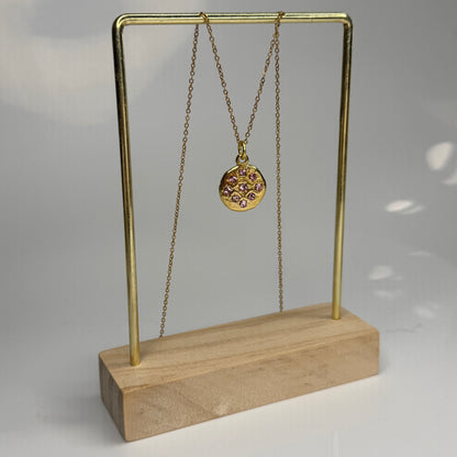 5A+ CZ Cranberry Cookie Pendant – Gold Plated - DEAL OF THE DAY