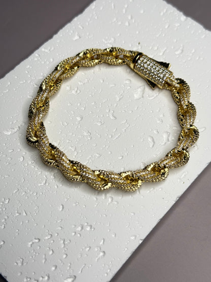 VVS1 Moissanite 8mm Tennis Cuban Rope Style Chain & Bracelet (Set) - DEAL OF THE DAY