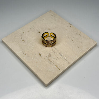 5A+ CZ H-Style Double Row Crystal Band – Gold Plated - DEAL OF THE DAY