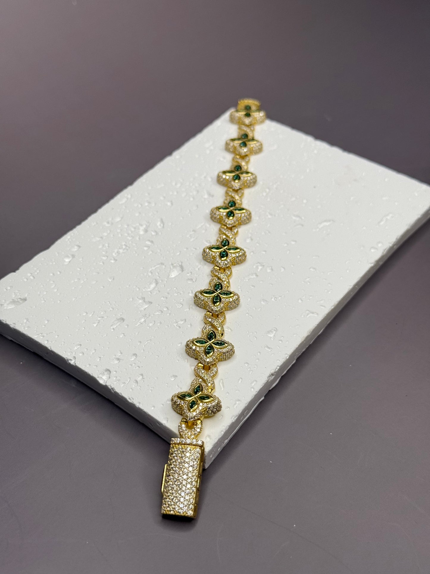 VVS1 Moissanite 15mm Marquise Flower Four Leaf Clover Bracelet - DEAL OF THE DAY