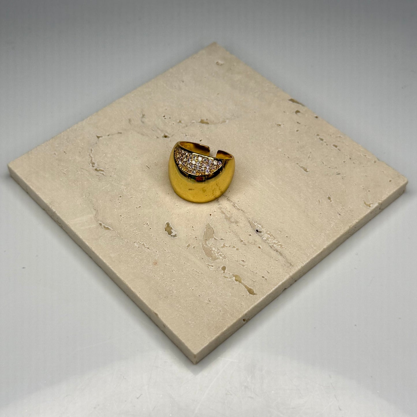 Half Moon Dome Ring - Gold Plated - DEAL OF THE DAY