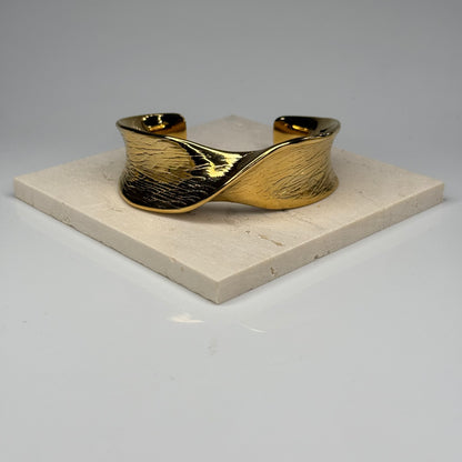 Chunky Twist Open Cuff Bangle Bracelet - Gold Plated - DEAL OF THE DAY