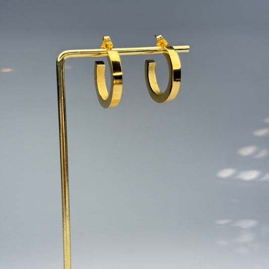 Clean Cut Hoop Earrings – Gold Plated - DEAL OF THE DAY