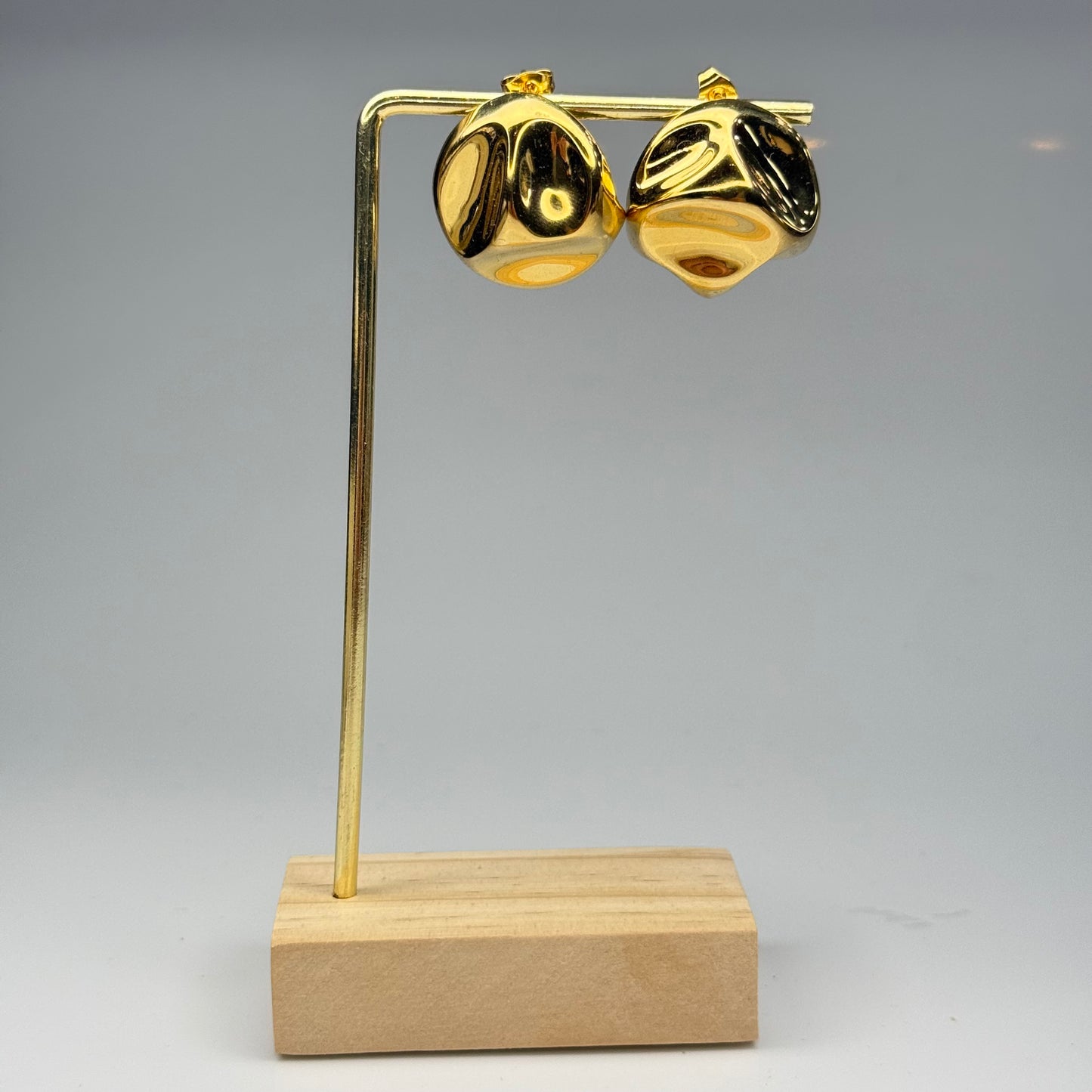 Sculpted Cube Earrings – Gold Plated - DEAL OF THE DAY