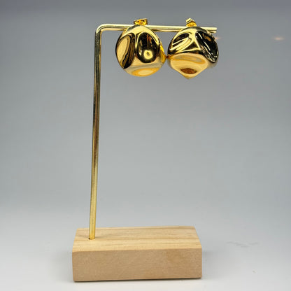 Sculpted Cube Earrings – Gold Plated - DEAL OF THE DAY