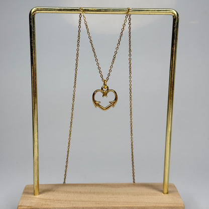 Antler Heart Pendant – Gold Plated - DEAL OF THE DAY