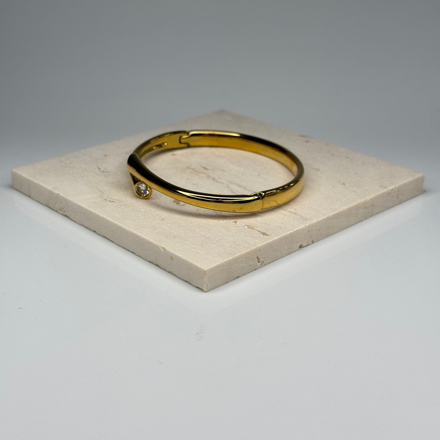 5A+ CZ Double End Modern Bangle Bracelet – Gold Plated - DEAL OF THE DAY