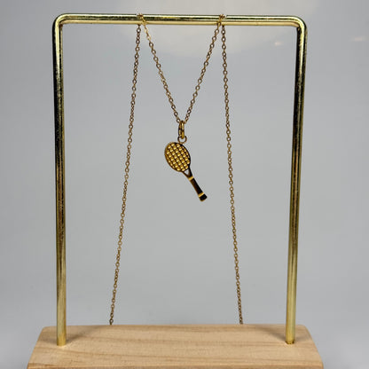 Tennis Racket Pendant - Gold Plated - DEAL OF THE DAY