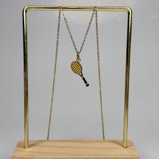 Tennis Racket Pendant - Gold Plated - DEAL OF THE DAY