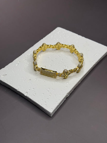 VVS1 Moissanite 15mm Marquise Flower Four Leaf Clover Bracelet - DEAL OF THE DAY