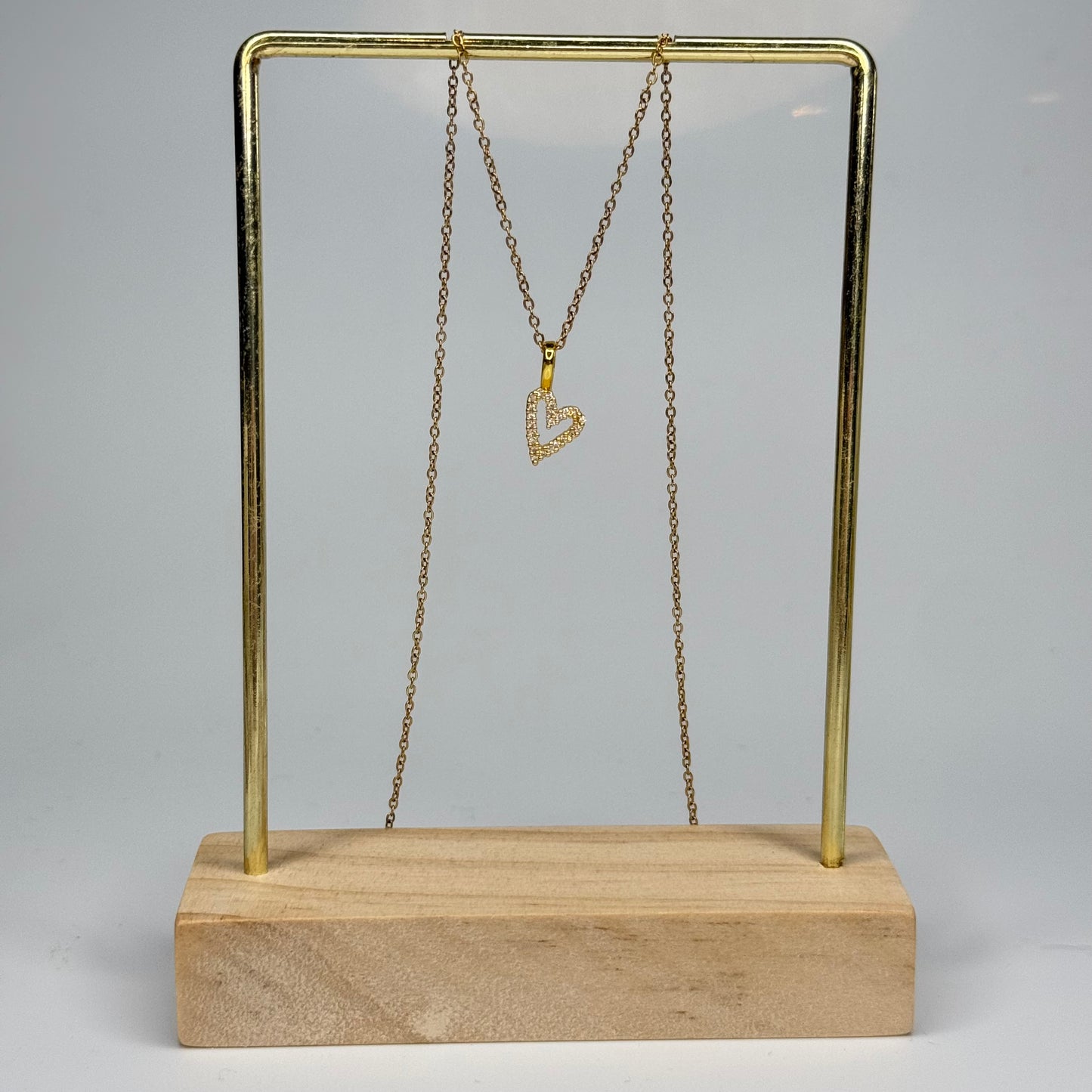 Sparkling Heart Frame Pendant – Gold Plated - DEAL OF THE DAY