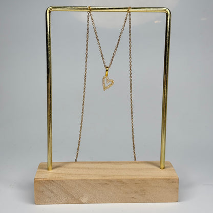 Sparkling Heart Frame Pendant – Gold Plated - DEAL OF THE DAY