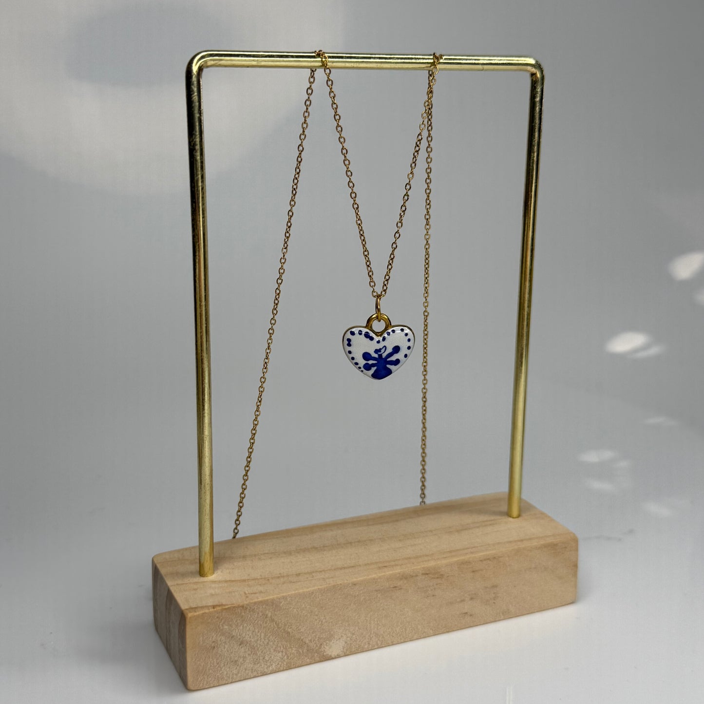 Blue Bow Heart Pendant – Gold Plated - DEAL OF THE DAY
