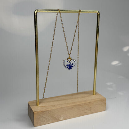 Blue Bow Heart Pendant – Gold Plated - DEAL OF THE DAY